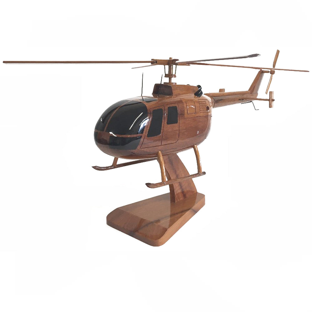 Messerschmitt Bölkow Blohm Bo 105 Multi Purpose Helicopter Wooden Desktop Model