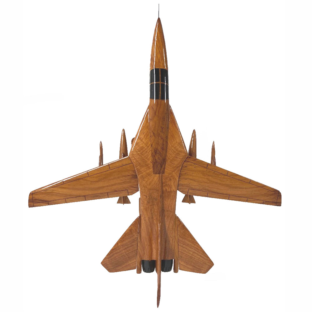 General Dynamics F-111 Aardvark USAF, Royal Australian Supersonic Multirole Aircraft Wooden Executive Desktop Model.