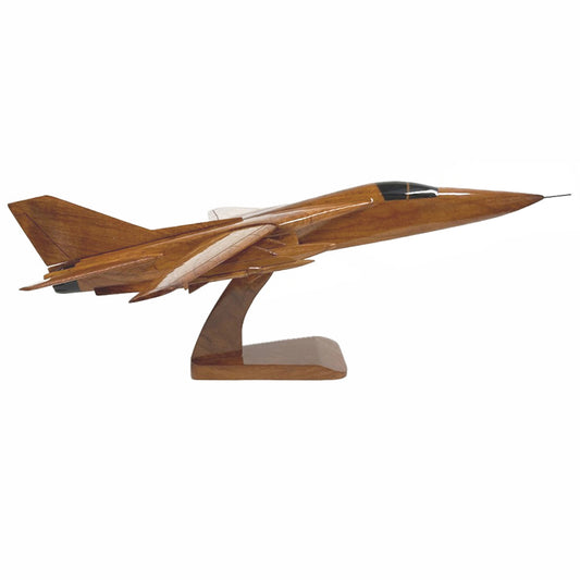 General Dynamics F-111 Aardvark USAF, Royal Australian Supersonic Multirole Aircraft Wooden Executive Desktop Model.
