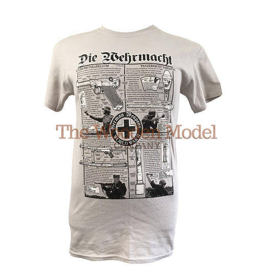 German Weapons Of WWll (Blueprint Design) T-shirt LIMITED AVAILABILITY - WHEN IT'S GONE IT'S GONE!