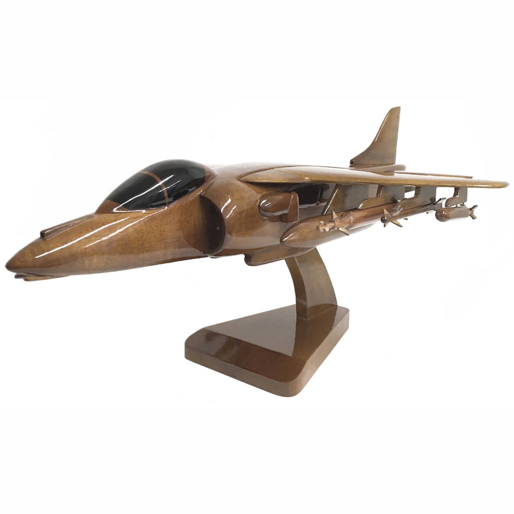 British Aerospace Hawker Siddeley Harrier GR7 RAF Aircraft Wooden Desktop Model