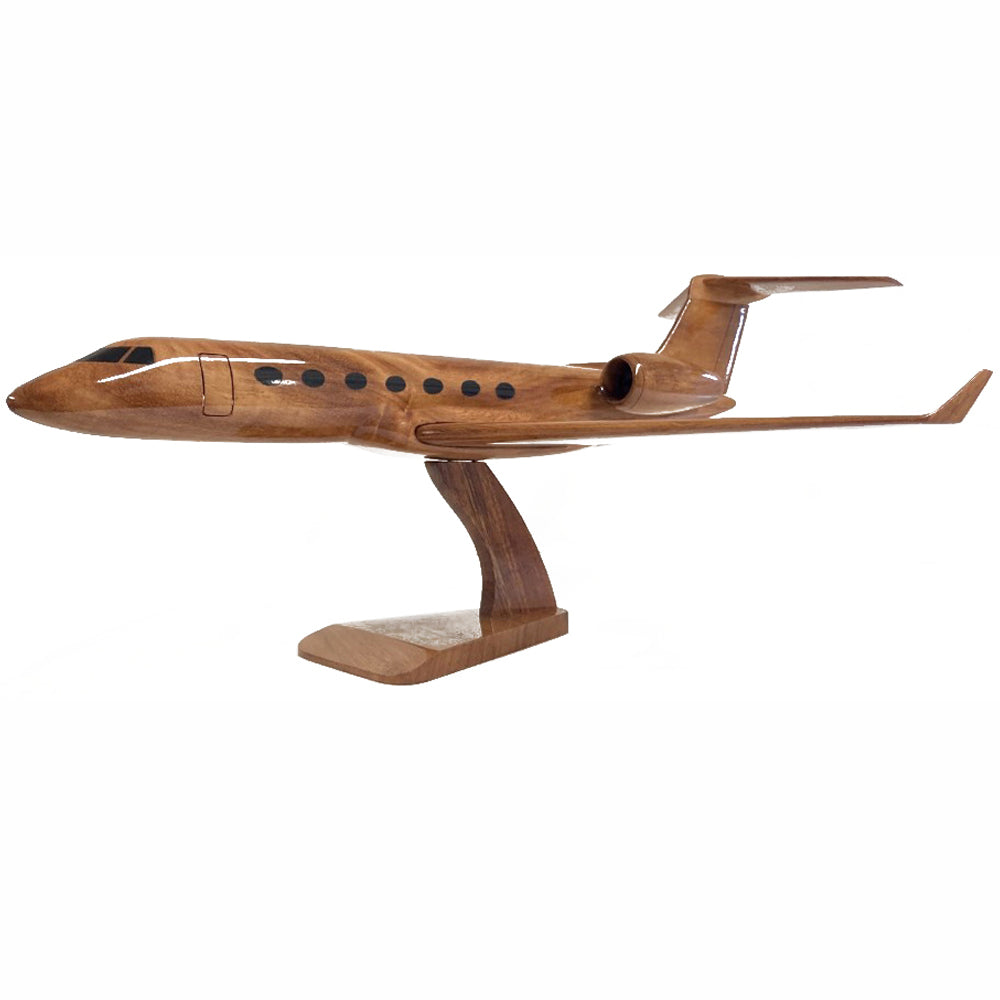 Gulfstream G550 Business Jet Aircraft Wooden Desktop Model