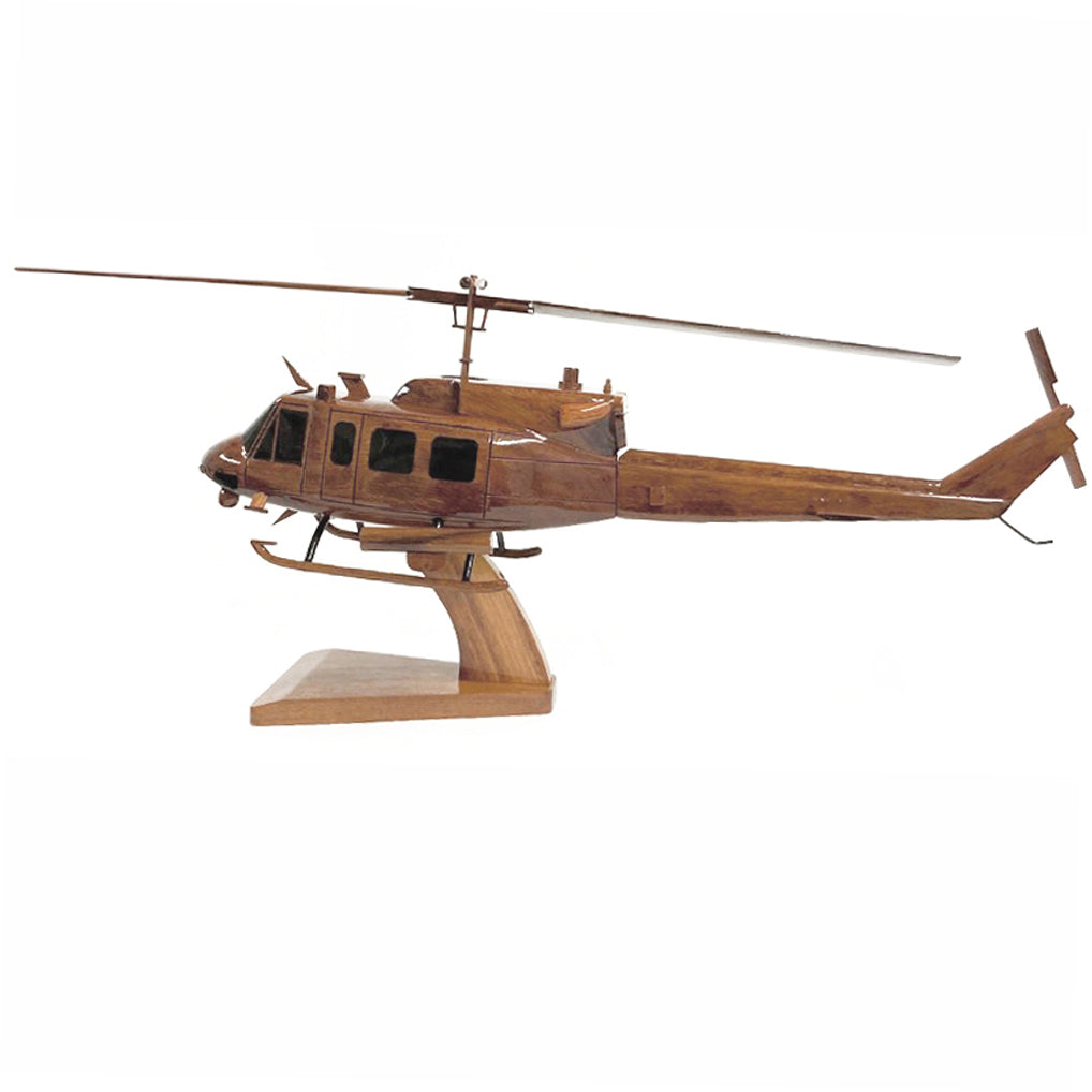 Bell UH-1 Iroquois ( Huey ) Utility US Army Military Helicopter Executive Mahogany Model.