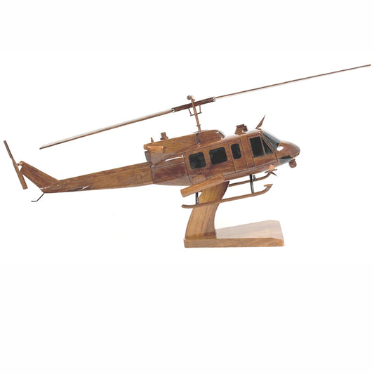 Bell UH-1 Iroquois ( Huey ) Utility US Army Military Helicopter Executive Mahogany Model.