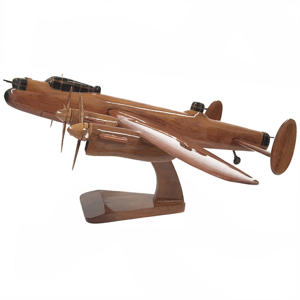Avro Lancaster RAF RCAF RAAF WW11 Four Engine Heavy Bomber Aircraft Wooden Desktop Model