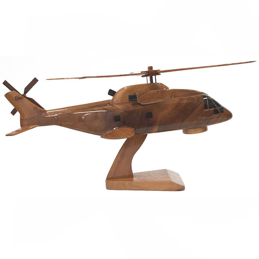 AgustaWestland AW101 Merlin Mk2 Navy With Radar Helicopter Wooden Desktop Model