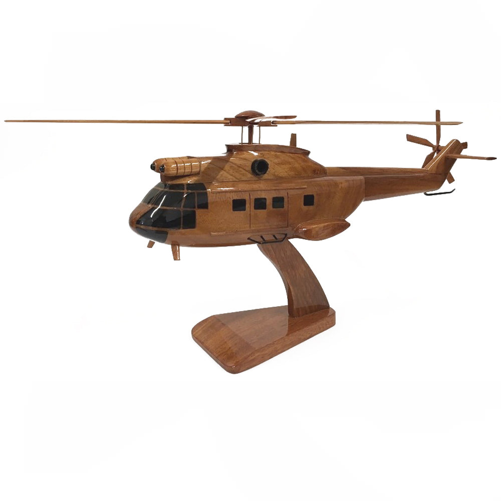 Aerospatiale Puma RAF Military Helicopter Wooden Desktop Model