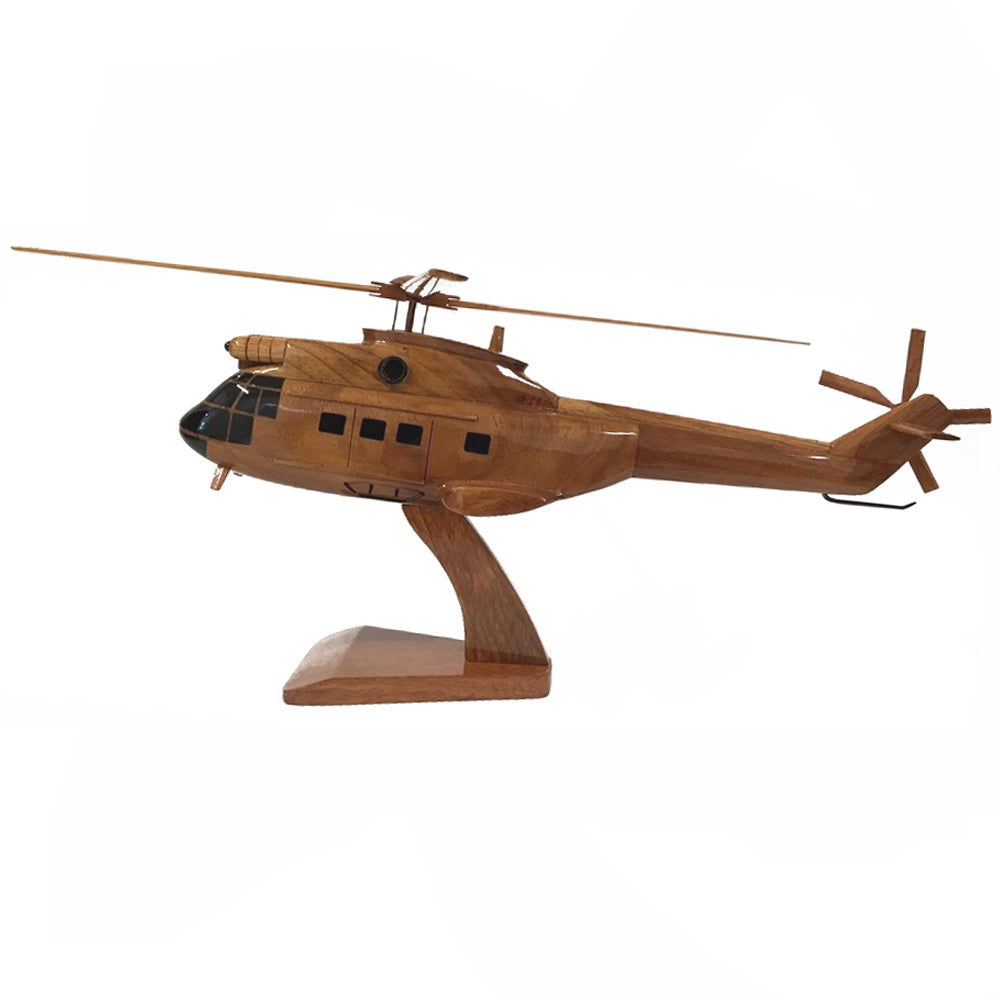 Aerospatiale Puma RAF Military Helicopter Wooden Desktop Model