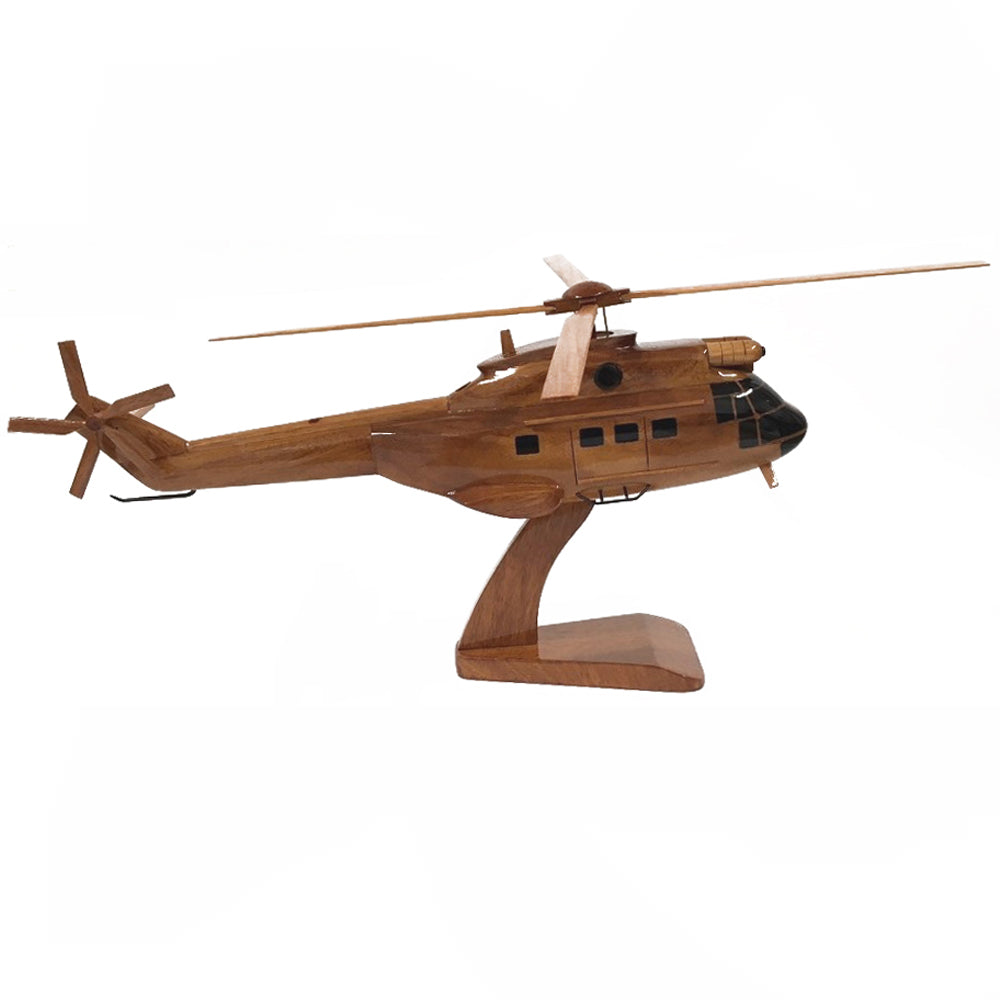 Aerospatiale Puma RAF Military Helicopter Wooden Desktop Model