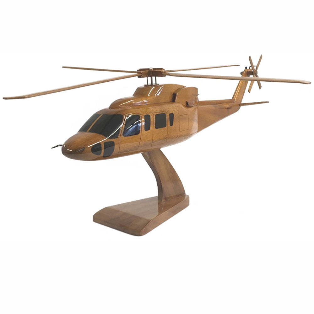 Sikorsky S-76 Medium Utility Helicopter Wooden Desktop Model