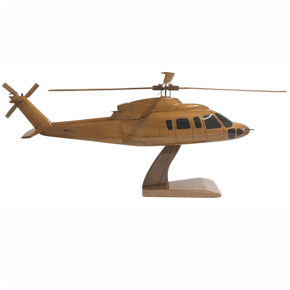 Sikorsky S-76 Medium Utility Helicopter Wooden Desktop Model