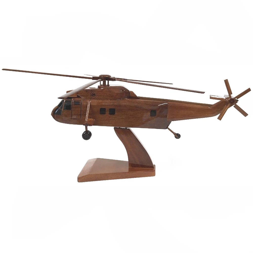 Westland Sea King MK4 Royal Navy Medium Lift Transport Utility Helicopter Wooden Desktop Model