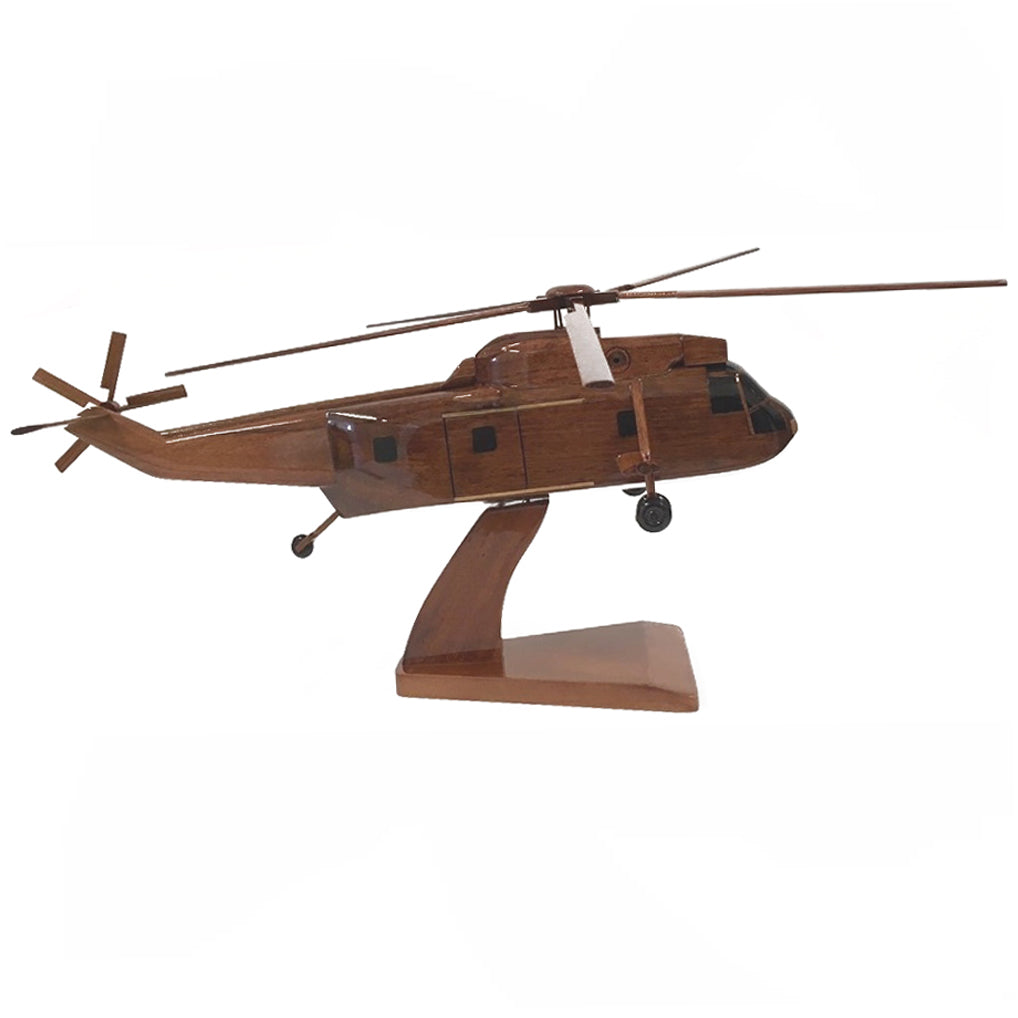 Westland Sea King MK4 RN RAF Medium Lift Transport Utility Helicopter Wooden Desktop Model