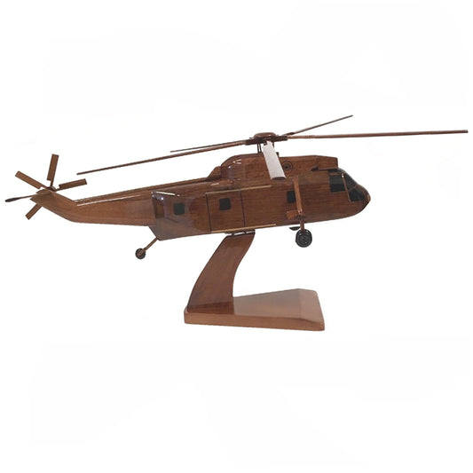 Westland Sea King MK4 Royal Navy Medium Lift Transport Utility Helicopter Wooden Desktop Model