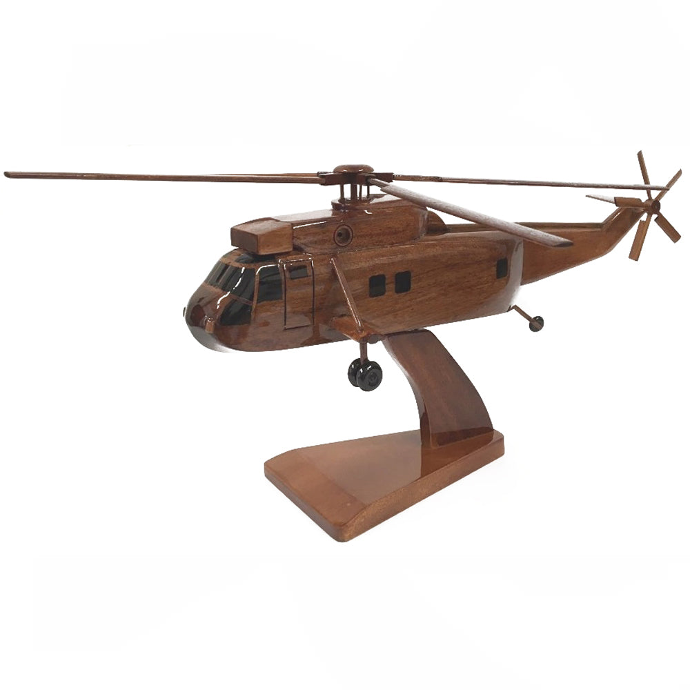 Westland Sea King MK4 Royal Navy Medium Lift Transport Utility Helicopter Wooden Desktop Model