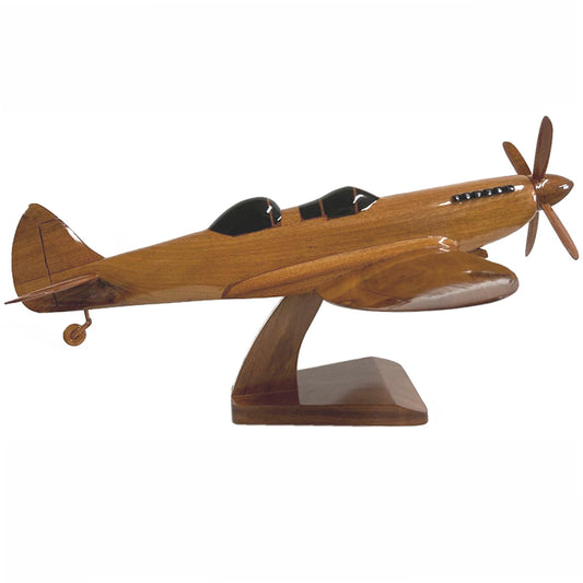 Supermarine Spitfire 2 Seated WW2 Fighter Aircraft Wooden Desktop Model