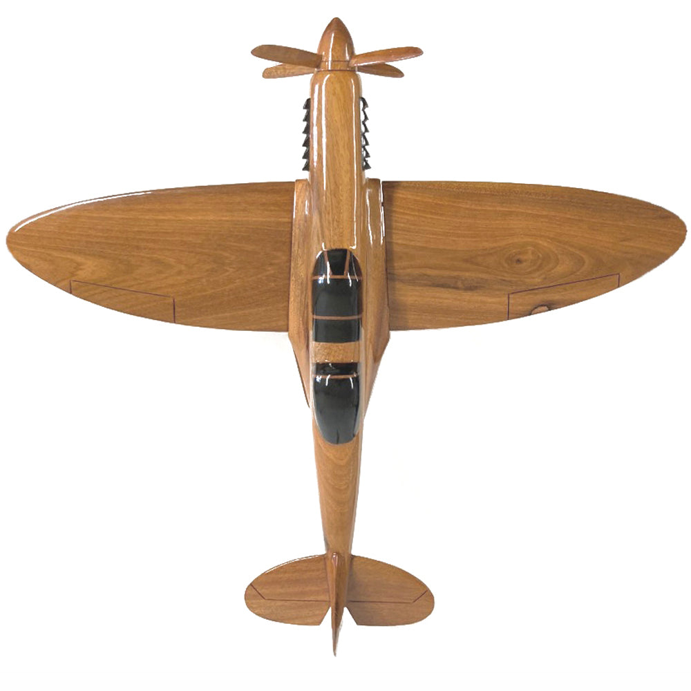 Supermarine Spitfire 2 Seated WW2 Fighter Aircraft Wooden Desktop Model