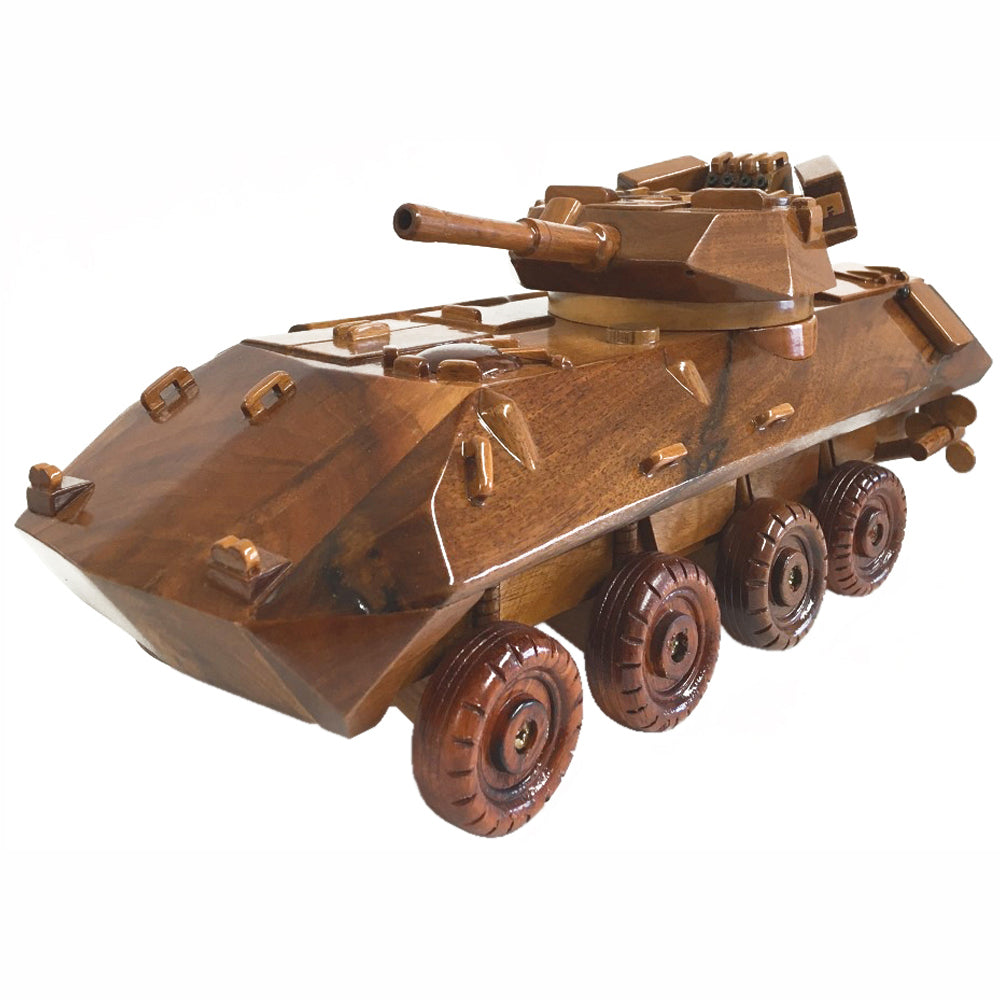 ICV Stryker Military vehicle United States Army Wooden Executive Desktop Model.