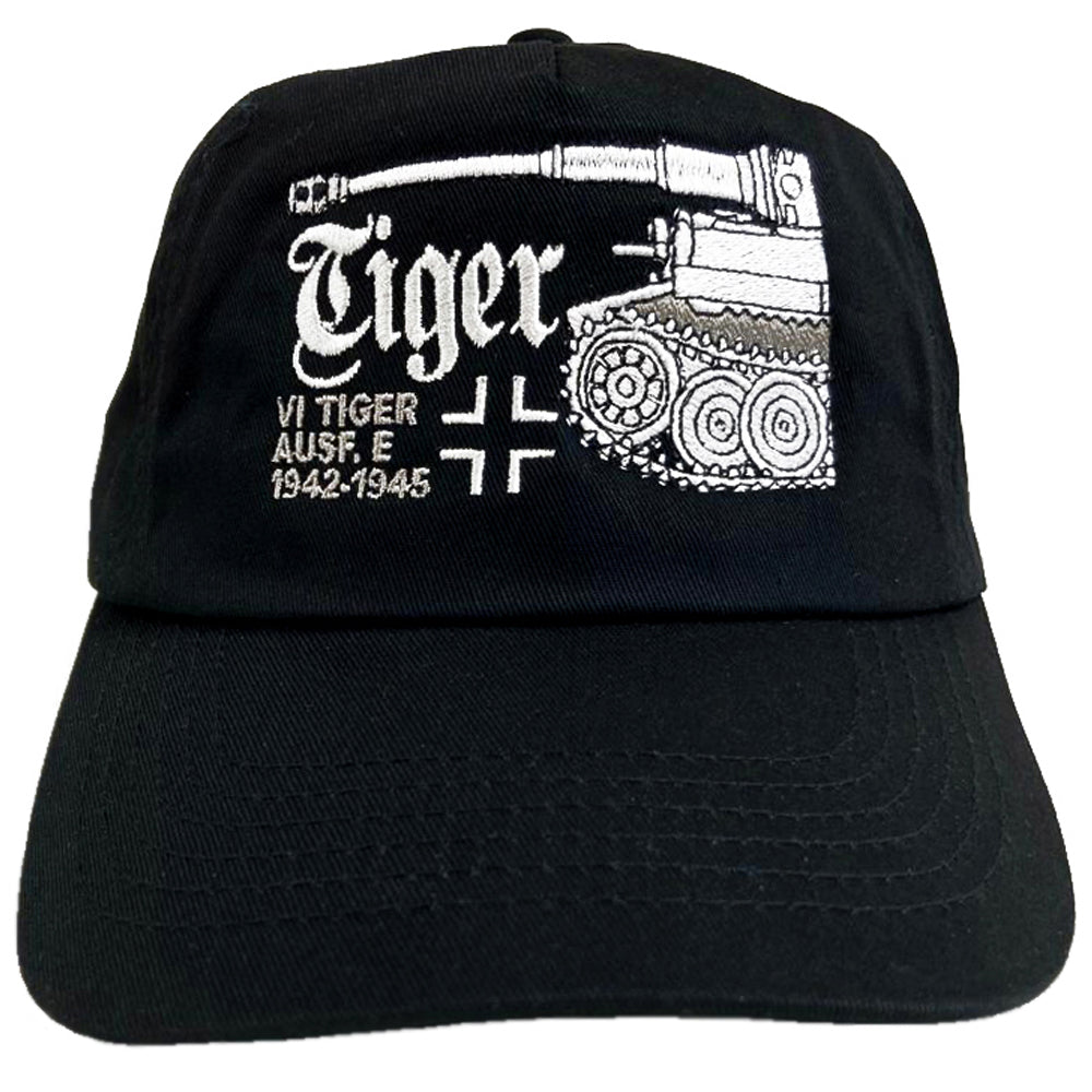 German Panzerkampfwagen Tiger 1 WW2 Heavy Tank Embroidered Black Adjustable Baseball Cap