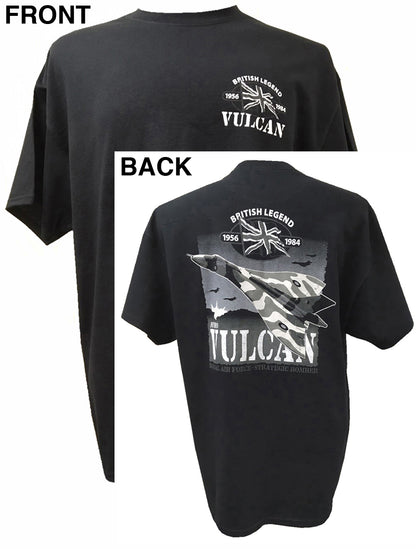 Avro Vulcan RAF Nuclear Bomber Aircraft Action Scene Front Back Print T Shirt