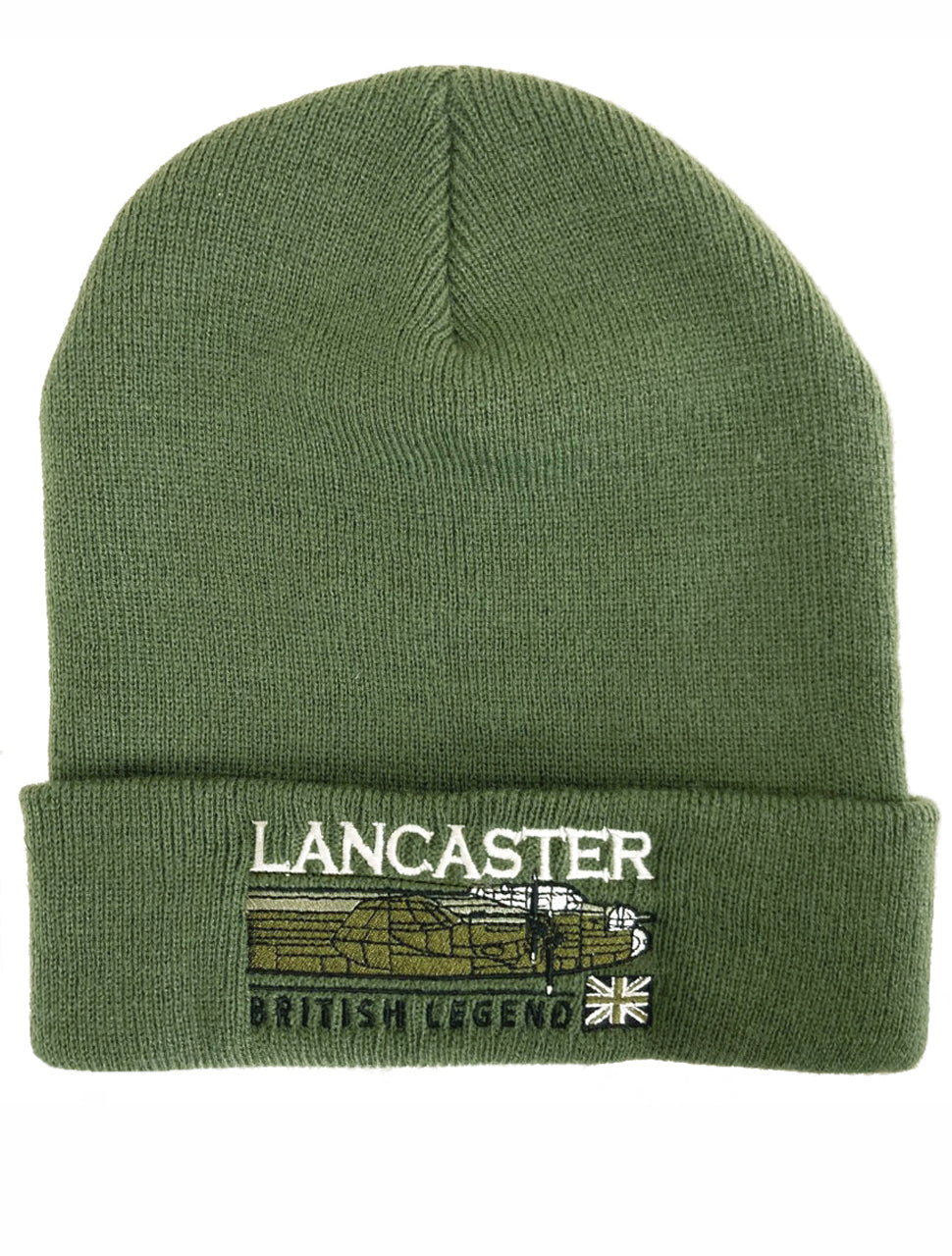 Avro Lancaster WW2 Heavy Bomber RAF Aircraft Embroidered Black Green Beanie Hat