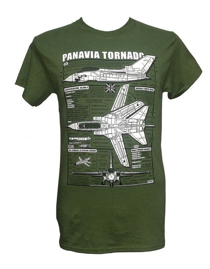 Panavia Tornado RAF Military Swing Wing Aircraft Blueprint Design T Shirt