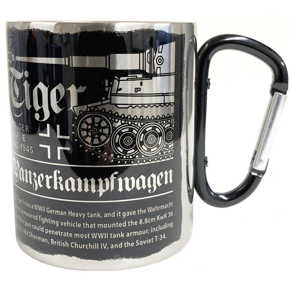 Tiger Tank - 8oz Stainless steel carabiner mug