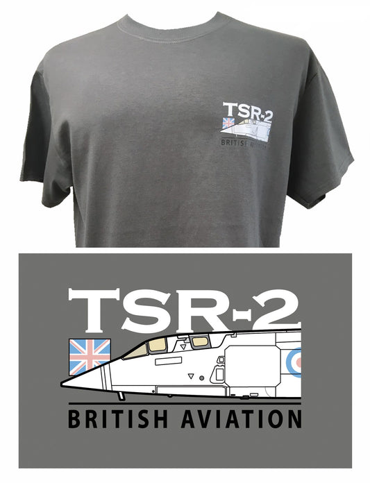British Aircraft Corporation TSR 2 Aircraft Design Grey T-shirt