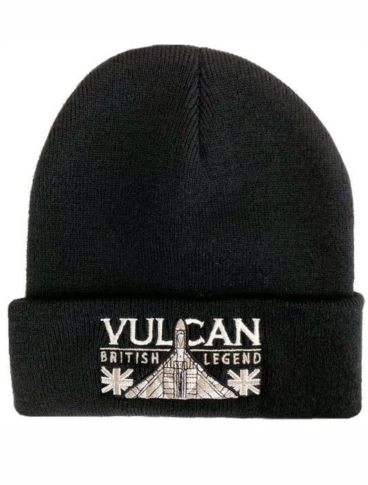 Avro Vulcan Nuclear Bomber RAF Aircraft Embroidered Black Green Beanie Hat