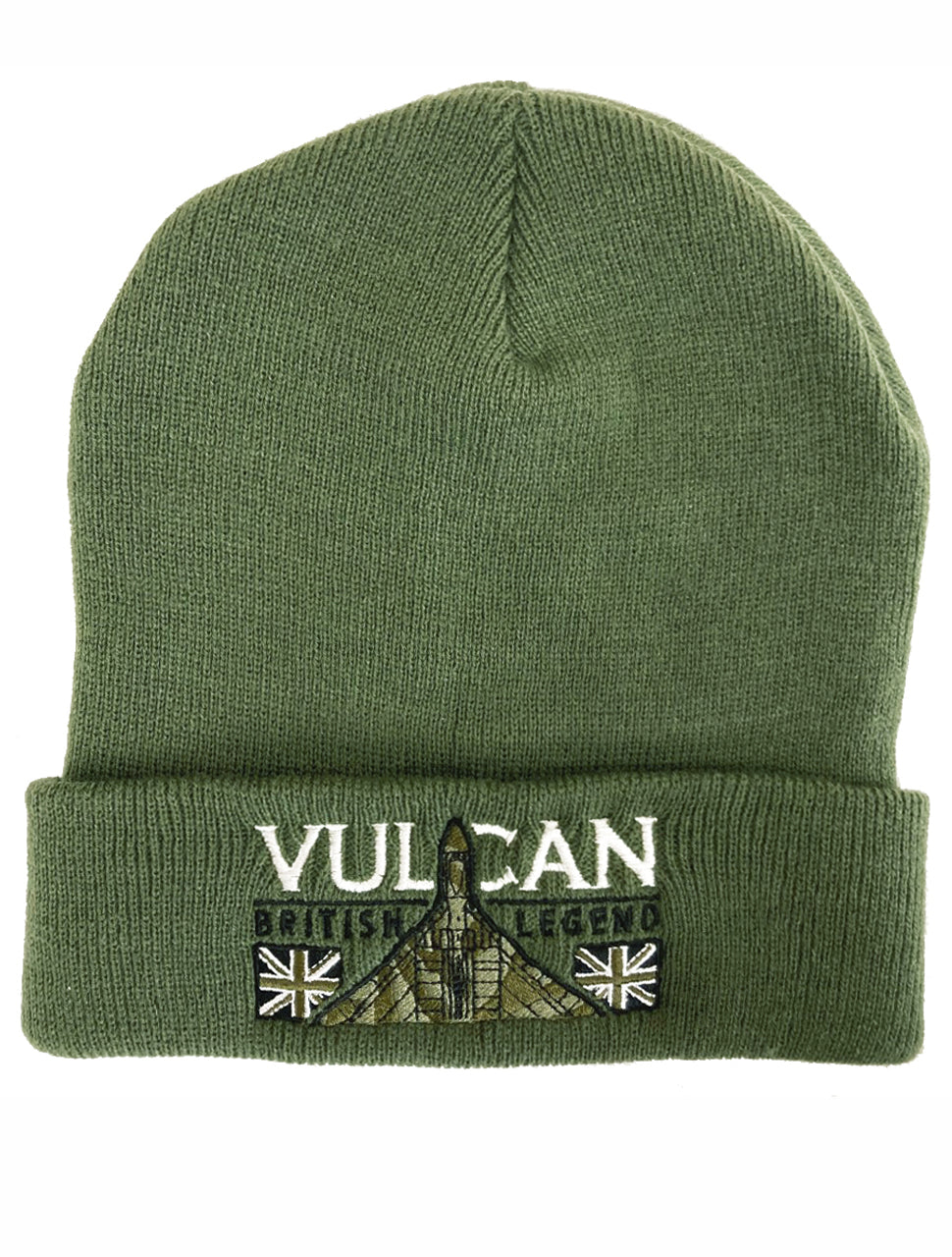 Avro Vulcan Nuclear Bomber RAF Aircraft Embroidered Black Green Beanie Hat