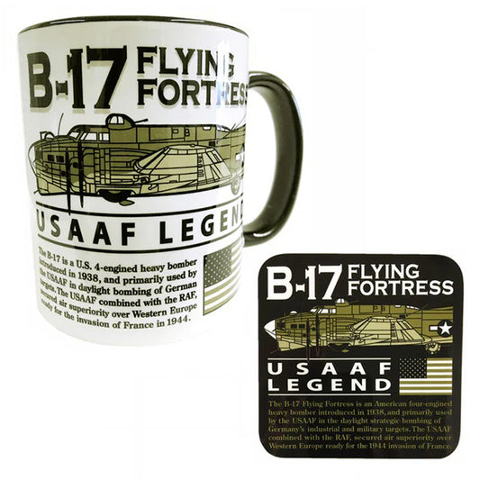 B 17 Flying Fortress USAAF RAF WW11 Four Engine Heavy Bomber Aircraft Mug Coaster