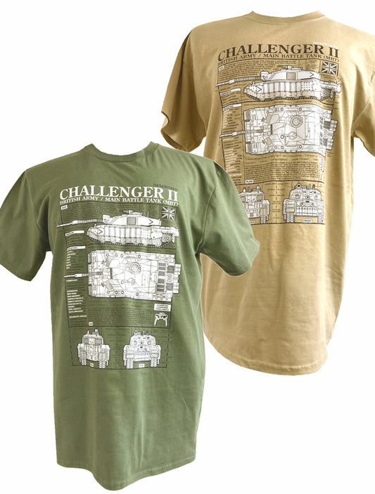 FV4034 Challenger 11 Tank British Army Blueprint Design T Shirt