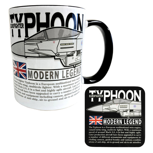 Eurofighter Typhoon RAF Supersonic Multirole Fighter Aircraft Mug Coaster Set