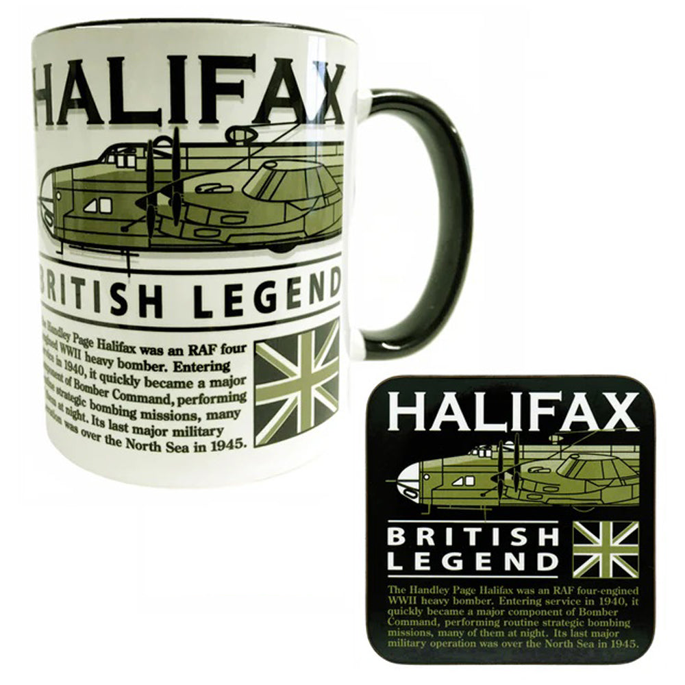 Handley Page Halifax WW11 RAF RCAF RAAF FFAF Four Engine Heavy Bomber Aircraft Mug Coaster