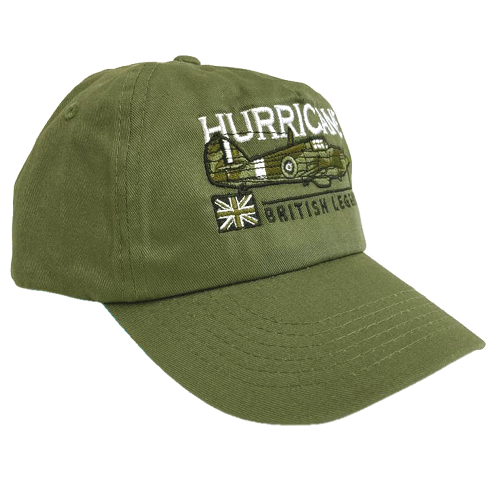 Hawker Hurricane RAF RCAF Royal Navy WW11 Battle Of Britain Fighter Aircraft Embroidered Black Green Adjustable Baseball Cap