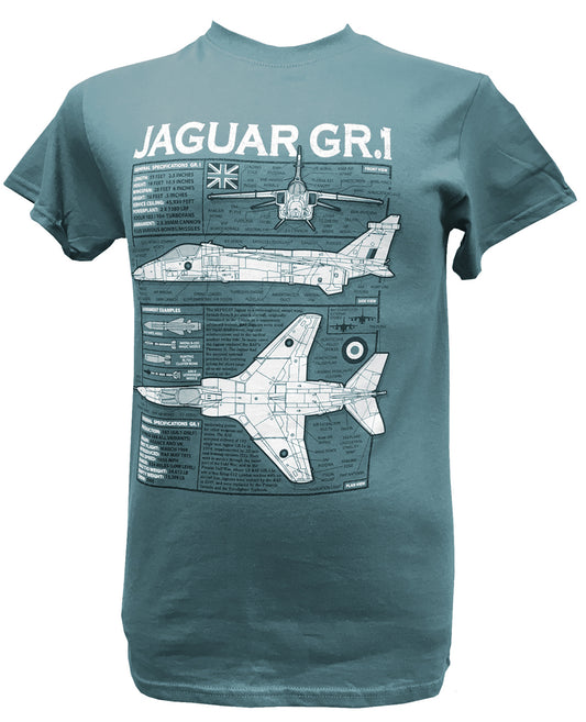 SEPECAT Jaguar RAF French Air Force Military Aircraft Blueprint Design T Shirt