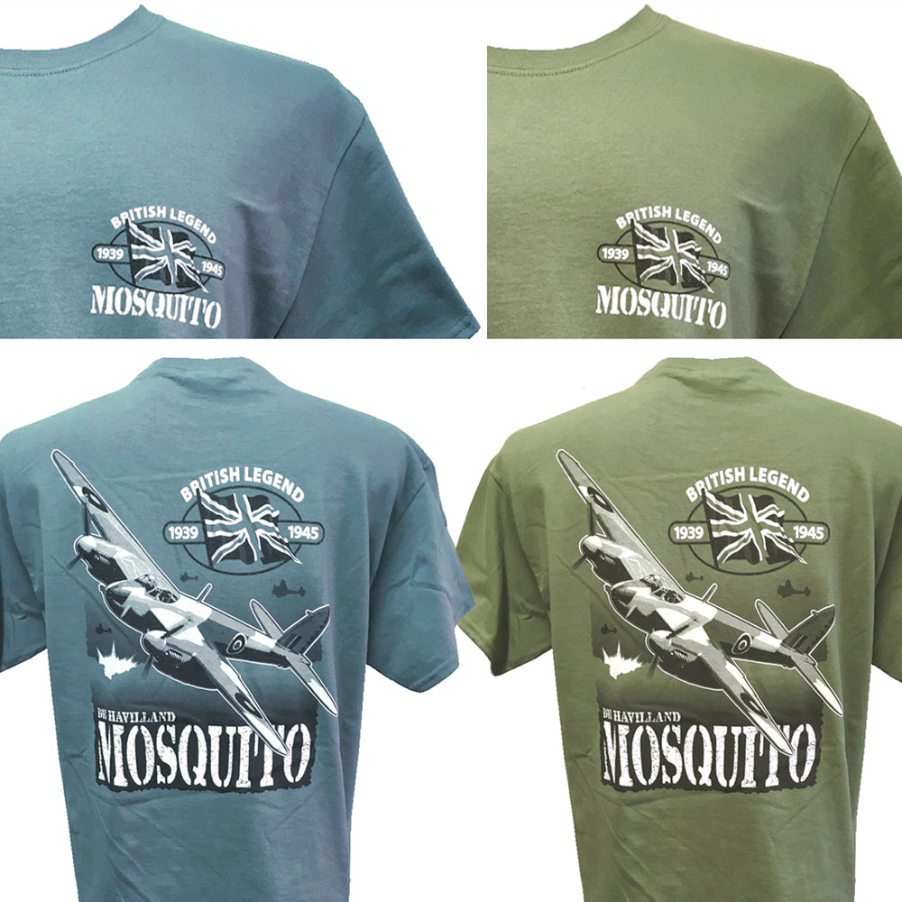 de Havilland DH.98 Mosquito WW2 Aircraft Action Scene Front Back Print T Shirt