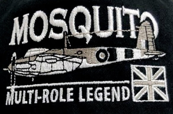 de Havilland DH 98 Mosquito RAF RCAF RAAF USAF WW11 Multirole Fighter Bomber Aircraft Embroidered Black Green Adjustable Baseball Ca