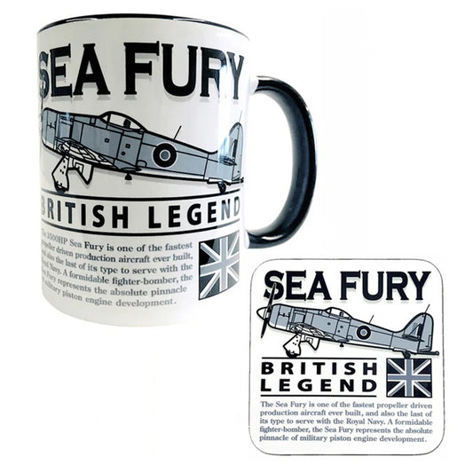 Hawker Sea Fury RN RAN RCN HNLMS Naval Fighter Bomber Aircraft Mug Coaster