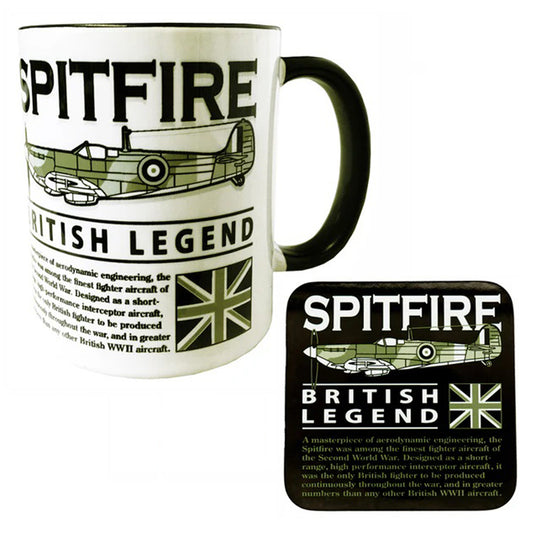 Supermarine Spitfire RAF Battle Of Britain WW2 Fighter Aircraft Mug Coaster