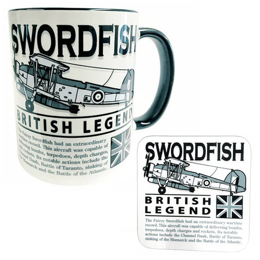 Fairey Swordfish Royal Navy RAF RCAF RNN Biplane Torpedo Bomber Aircraft Mug Coaster