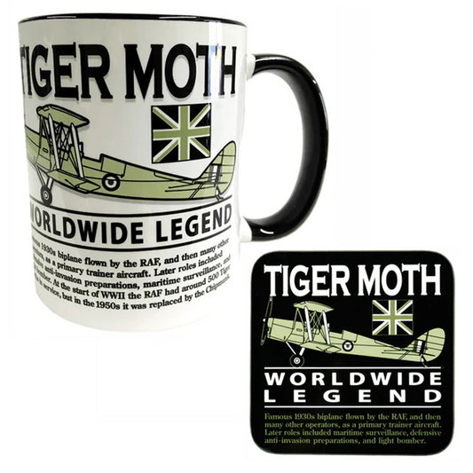 de Havilland DH 82 Tiger Moth RAF CAF RAAF RNZAF Biplane Aircraft Mug Coaster