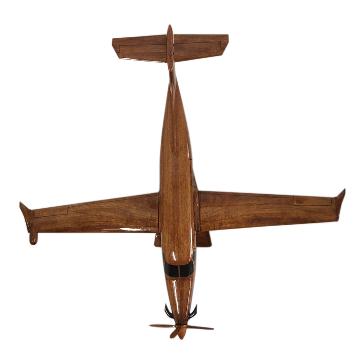 Pilatus PC 12 Passenger Cargo Aircraft Wooden Desktop Model