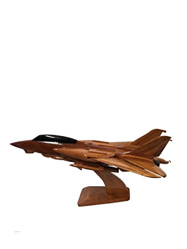 Grumman F-14 Tomcat United States Navy Supersonic Sweep Wing Fighter Aircraft Wooden Executive Desktop Model.