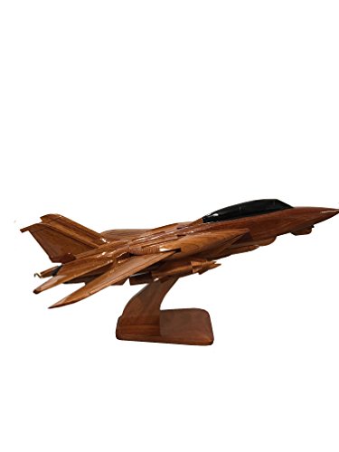 Grumman F-14 Tomcat United States Navy Supersonic Sweep Wing Fighter Aircraft Wooden Executive Desktop Model.