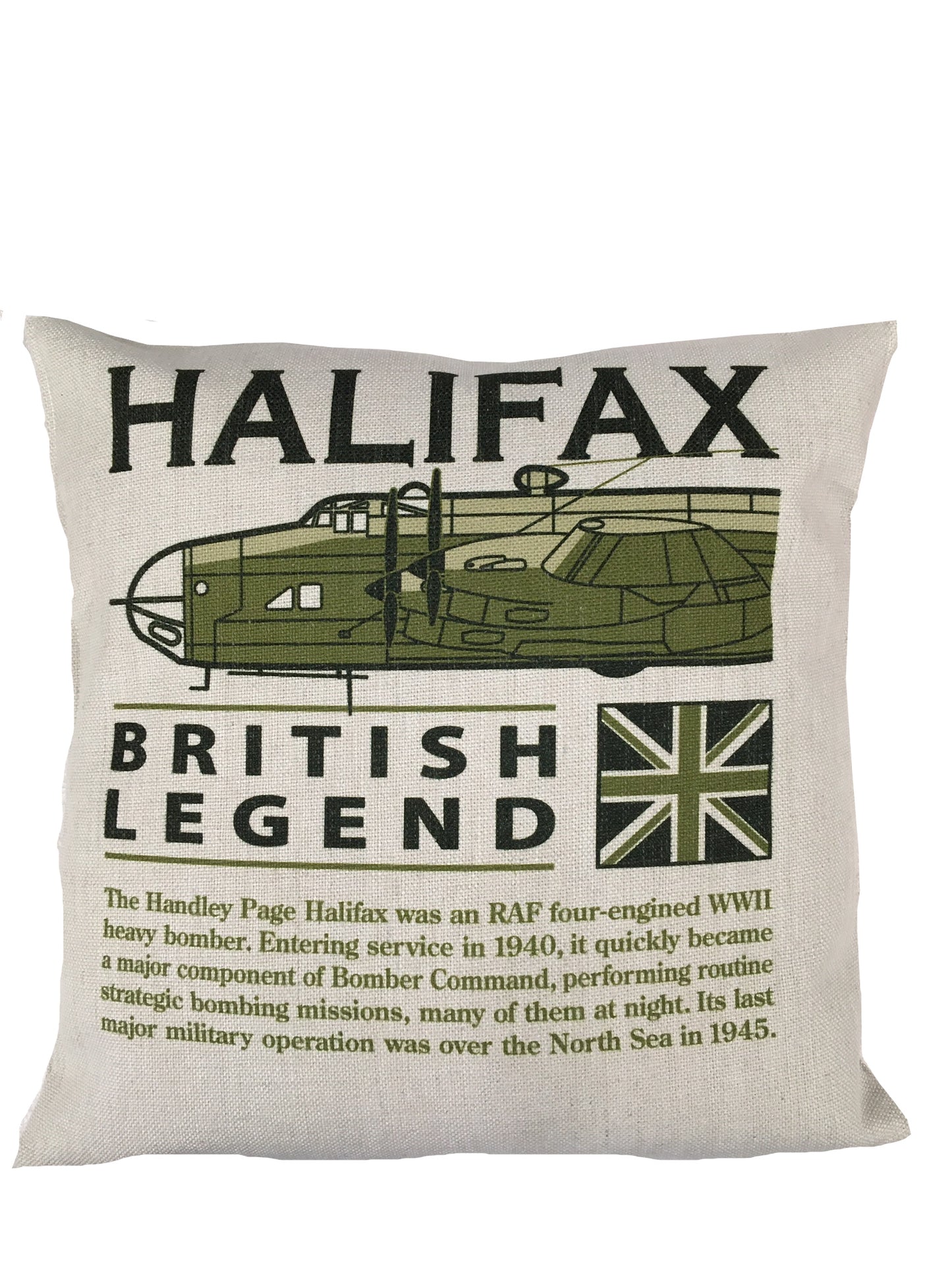 Handley Page Halifax WW11 RAF RCAF RAAF FFAF Four Engine Heavy Bomber Aircraft Cushion inner included