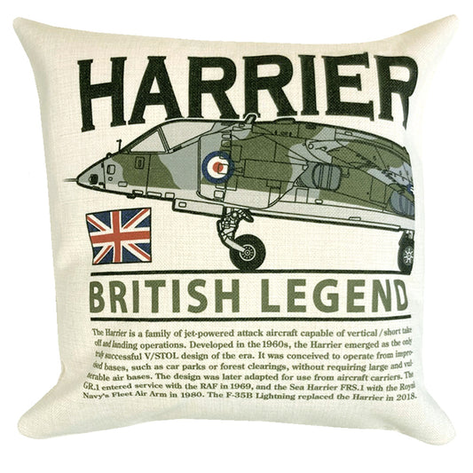 British Aerospace Hawker Siddeley Harrier GR7 RAF Fighter Bomber Aircraft Cushion Inner Included