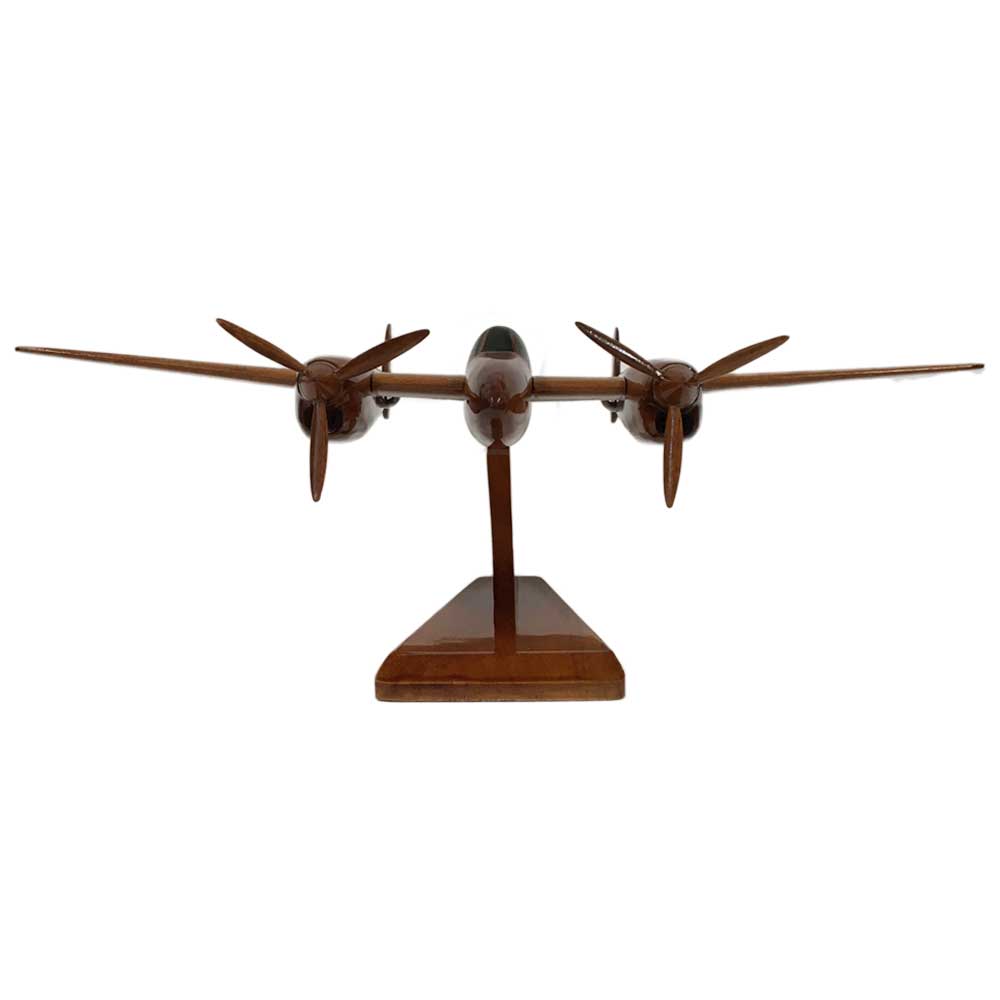 Lockheed P-38 Lightning WW2 US Army Air Force Fighter Bomber Aerial Reconnaissance Military Aircraft Wooden Executive Desktop Model.