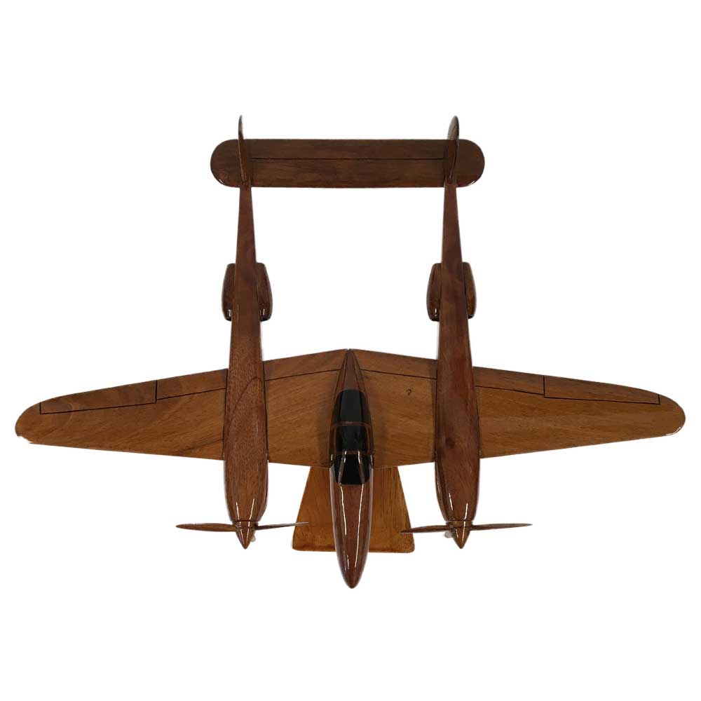 Lockheed P-38 Lightning WW2 US Army Air Force Fighter Bomber Aerial Reconnaissance Military Aircraft Wooden Executive Desktop Model.
