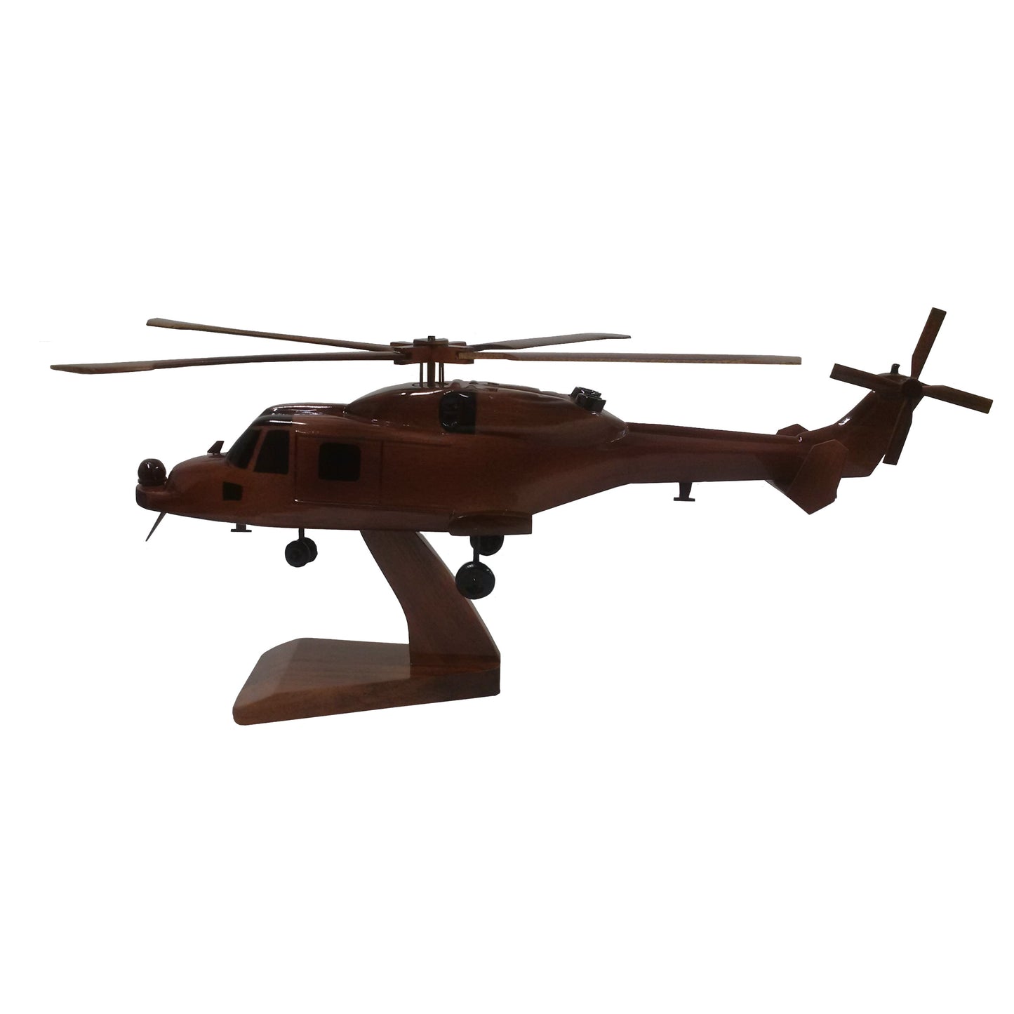 AgustaWestland Leonardo AW159 Wildcat British Army Helicopter Wooden Desktop Model